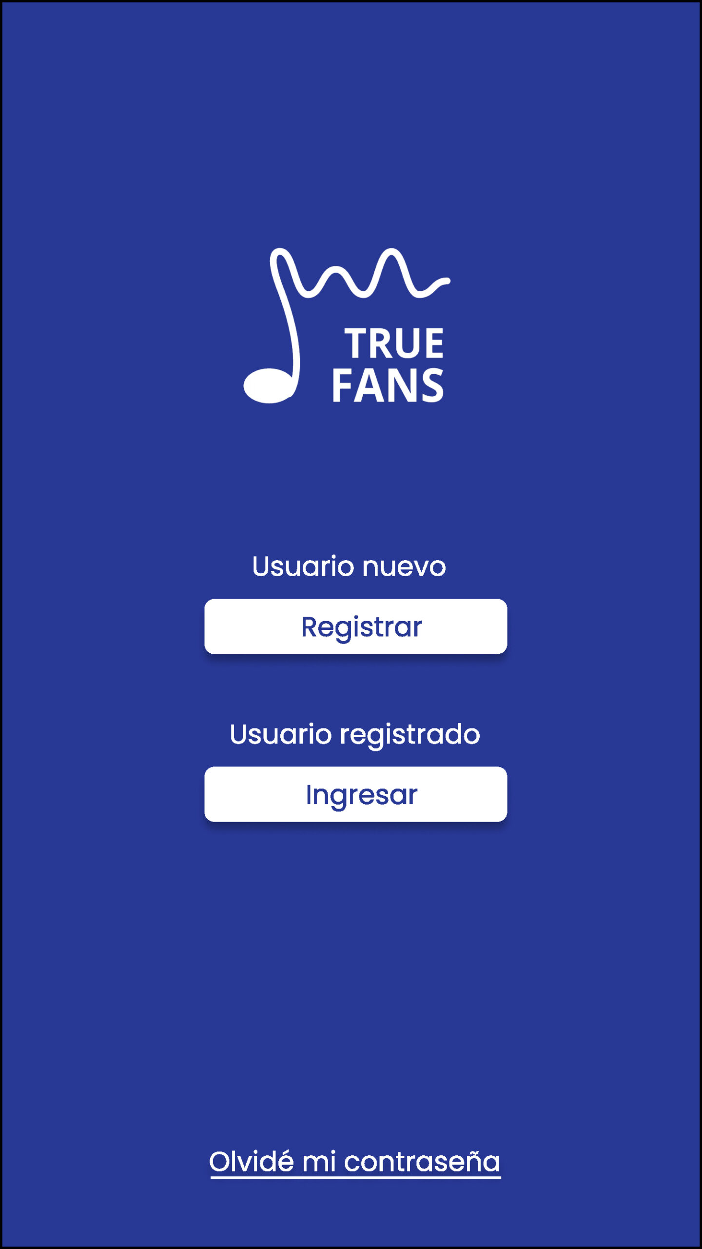 Interfaz de app para venta anticipada de álbum musical